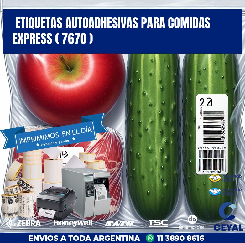ETIQUETAS AUTOADHESIVAS PARA COMIDAS EXPRESS ( 7670 )