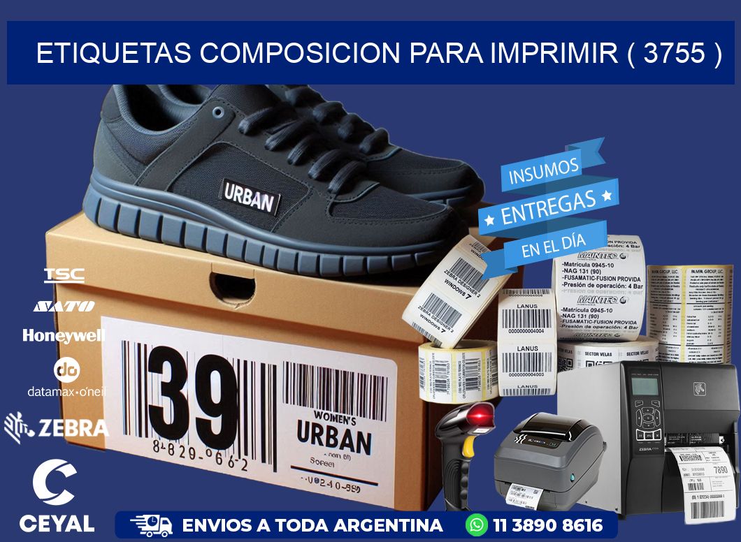 ETIQUETAS COMPOSICION PARA IMPRIMIR ( 3755 )