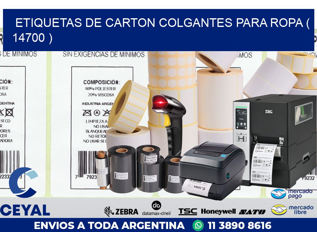 ETIQUETAS DE CARTON COLGANTES PARA ROPA ( 14700 )