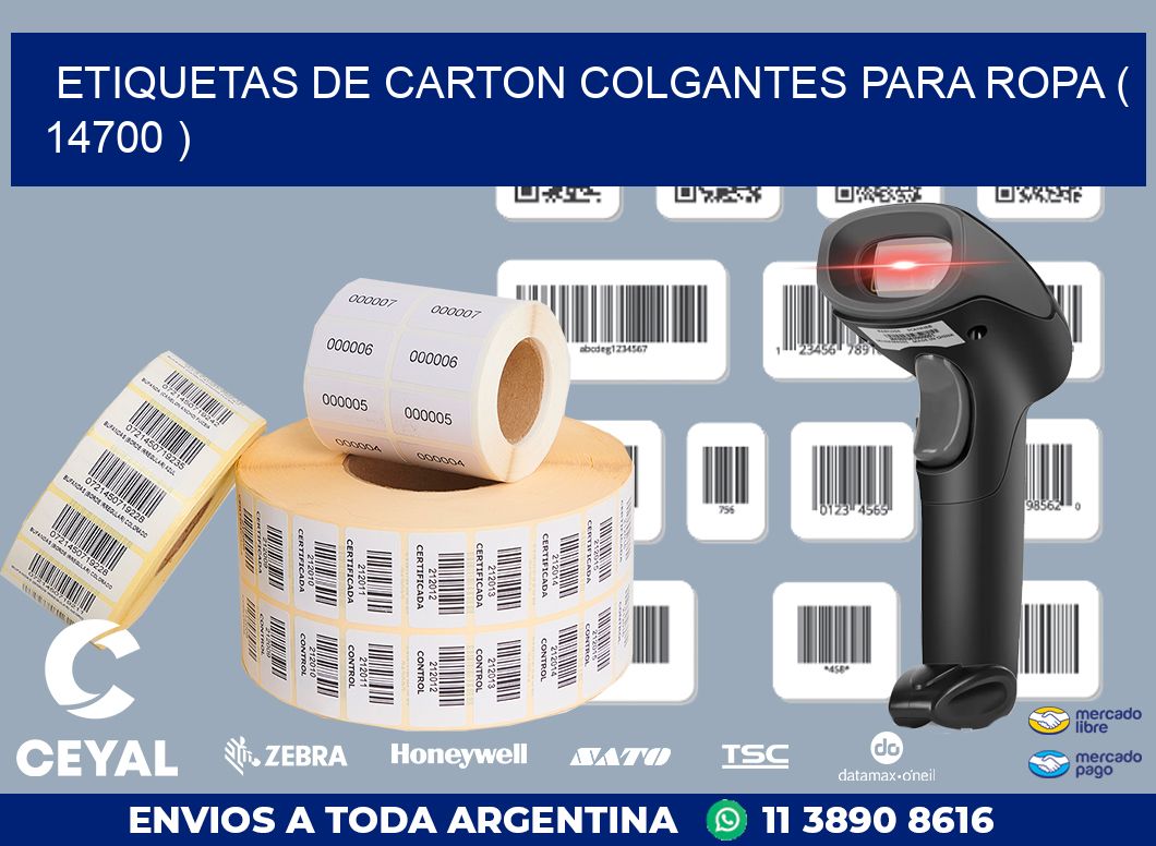 ETIQUETAS DE CARTON COLGANTES PARA ROPA ( 14700 )