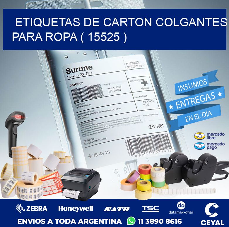 ETIQUETAS DE CARTON COLGANTES PARA ROPA ( 15525 )