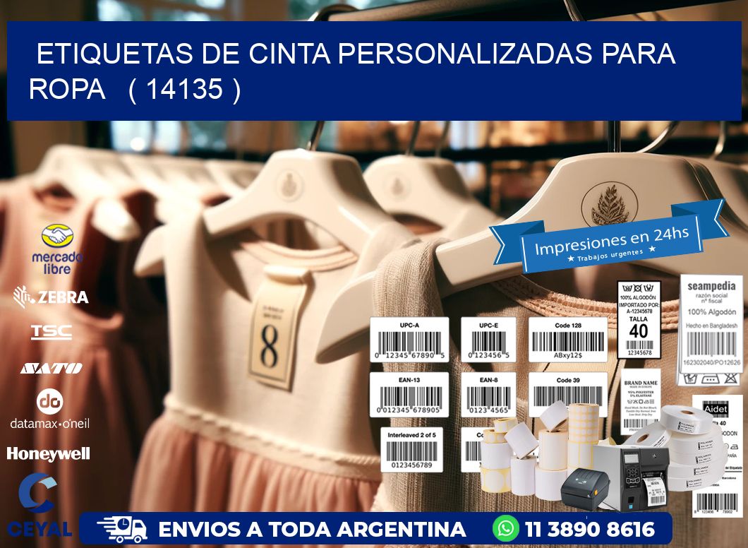 ETIQUETAS DE CINTA PERSONALIZADAS PARA ROPA   ( 14135 )