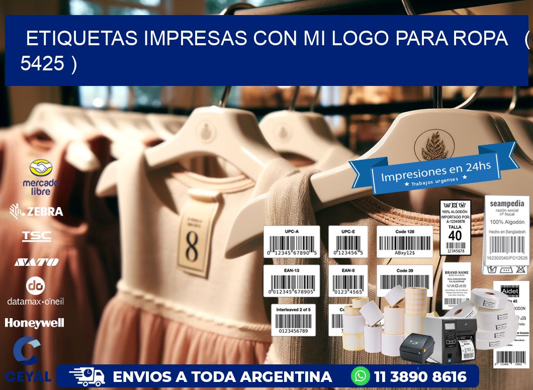 ETIQUETAS IMPRESAS CON MI LOGO PARA ROPA   ( 5425 )