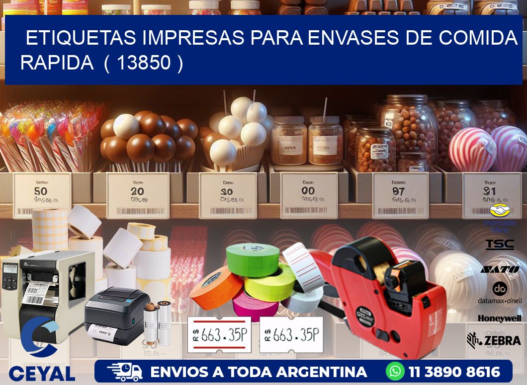 ETIQUETAS IMPRESAS PARA ENVASES DE COMIDA RAPIDA ( 13850 )