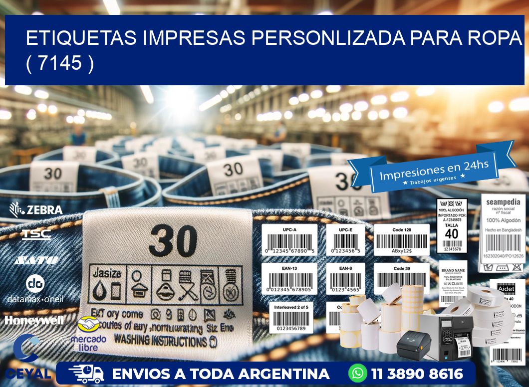 ETIQUETAS IMPRESAS PERSONLIZADA PARA ROPA   ( 7145 )