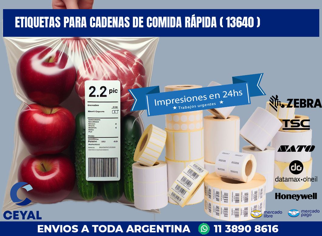 ETIQUETAS PARA CADENAS DE COMIDA RÁPIDA ( 13640 )