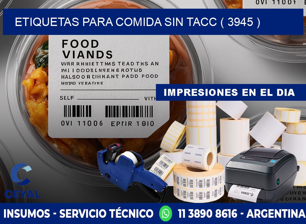 ETIQUETAS PARA COMIDA SIN TACC ( 3945 )