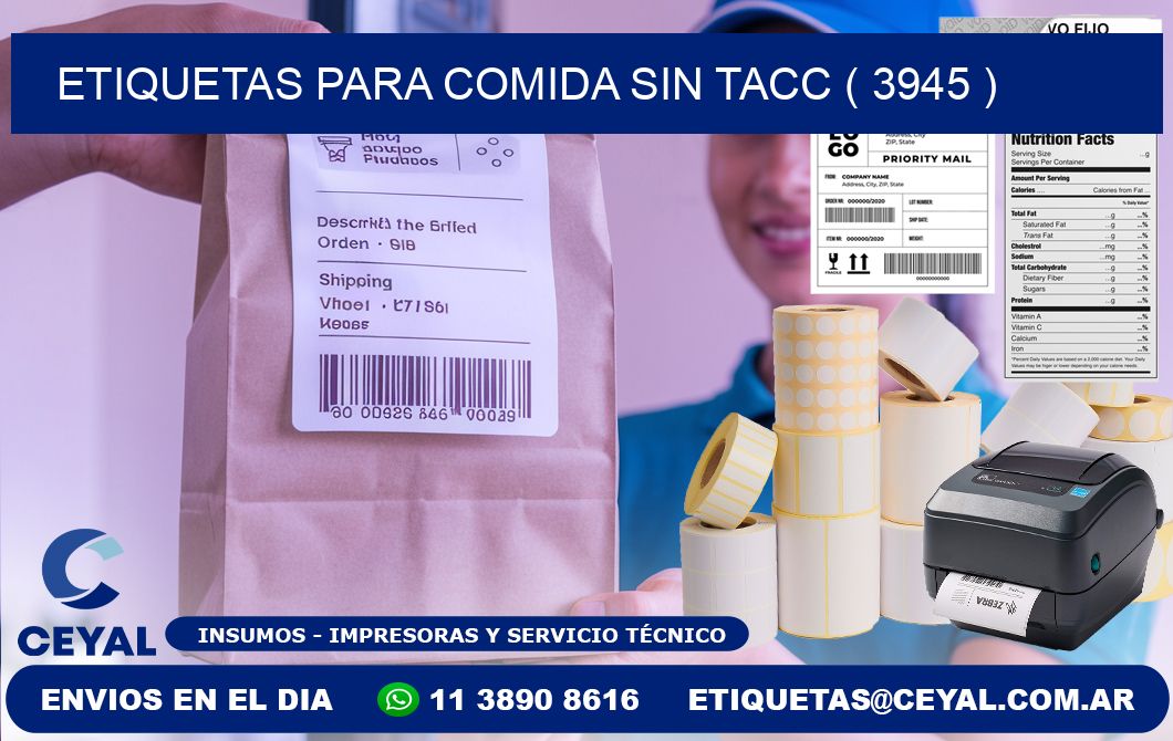 ETIQUETAS PARA COMIDA SIN TACC ( 3945 )