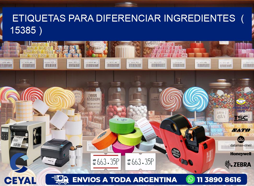 ETIQUETAS PARA DIFERENCIAR INGREDIENTES  ( 15385 )