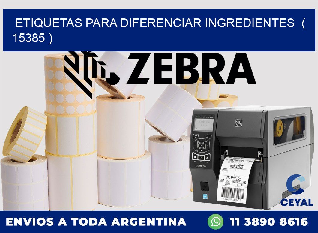 ETIQUETAS PARA DIFERENCIAR INGREDIENTES  ( 15385 )