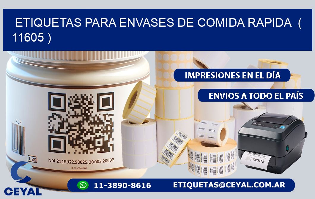 ETIQUETAS PARA ENVASES DE COMIDA RAPIDA ( 11605 )