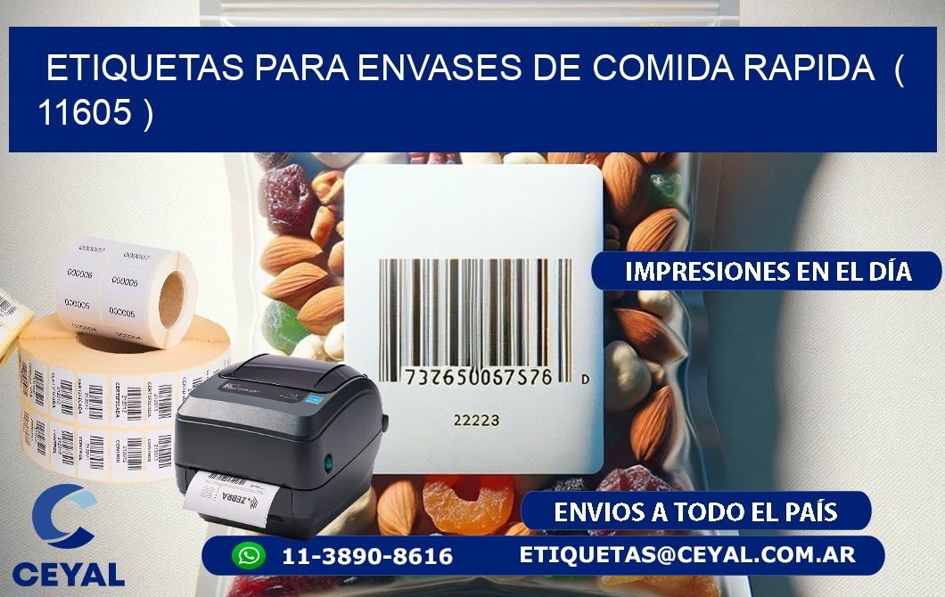 ETIQUETAS PARA ENVASES DE COMIDA RAPIDA ( 11605 )