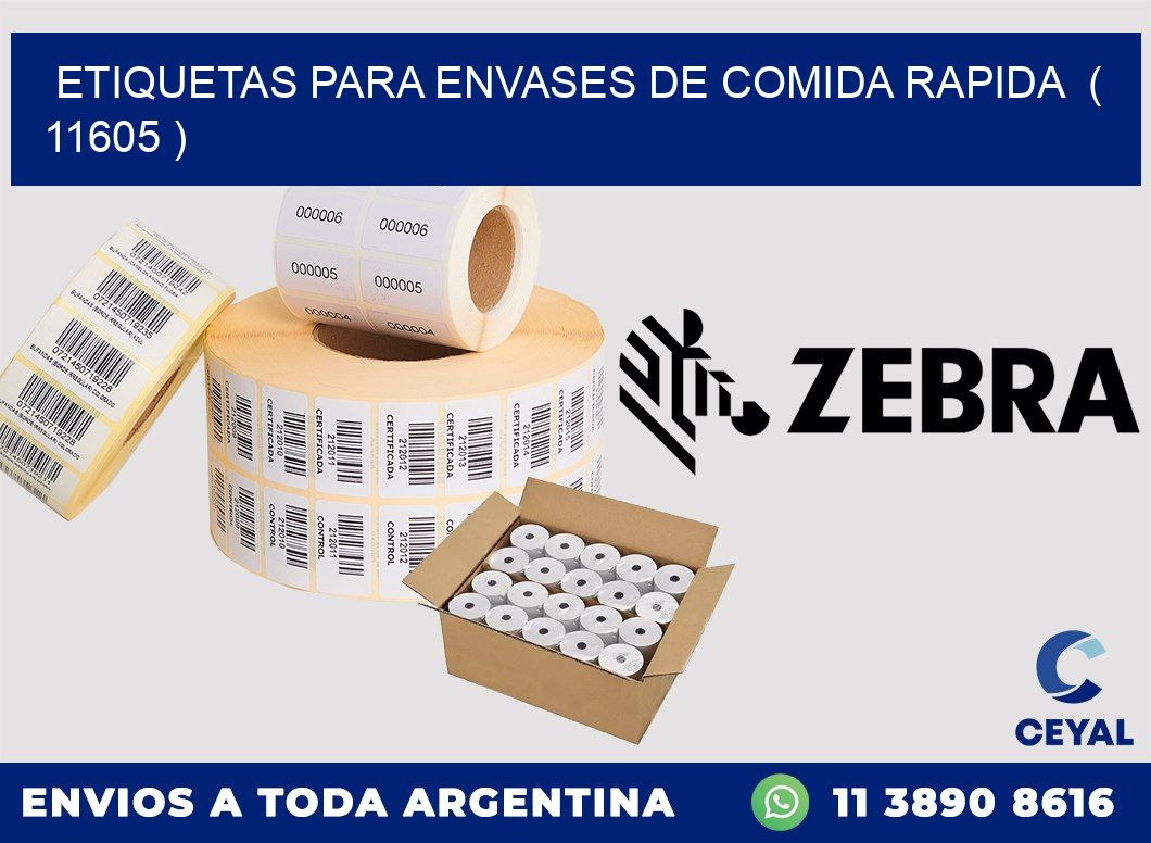 ETIQUETAS PARA ENVASES DE COMIDA RAPIDA ( 11605 )