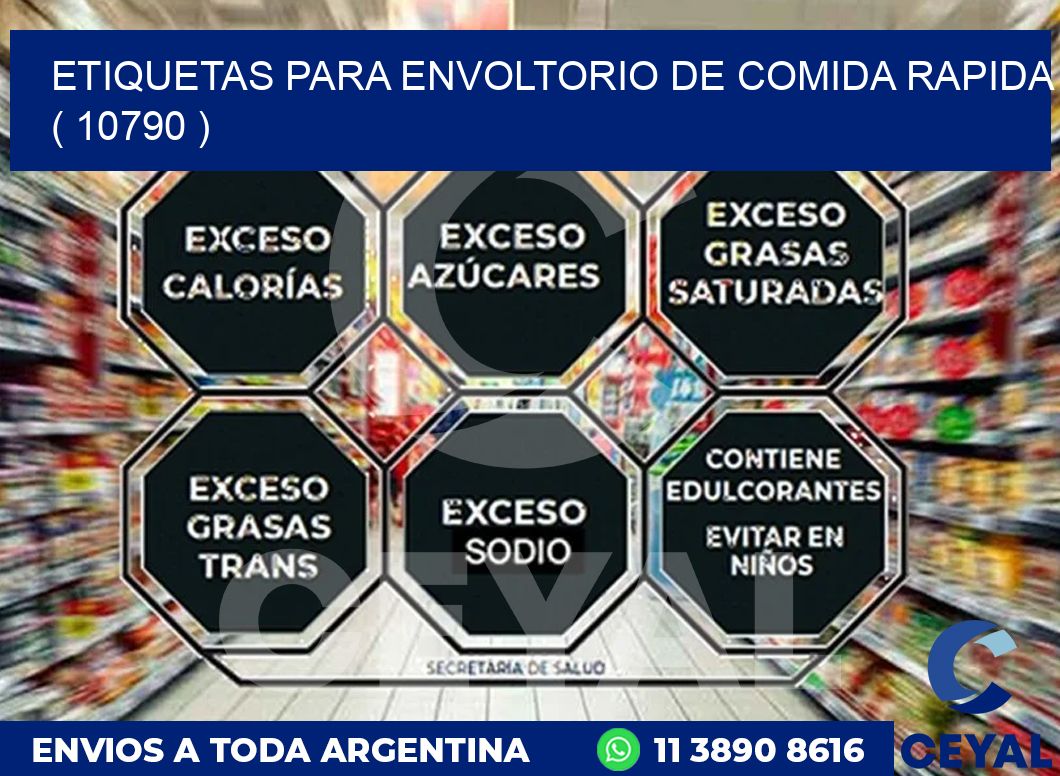 ETIQUETAS PARA ENVOLTORIO DE COMIDA RAPIDA  ( 10790 )