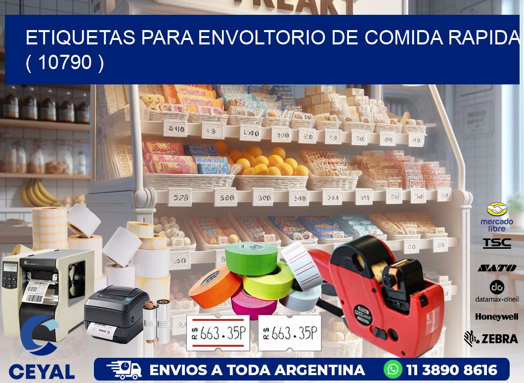 ETIQUETAS PARA ENVOLTORIO DE COMIDA RAPIDA ( 10790 )