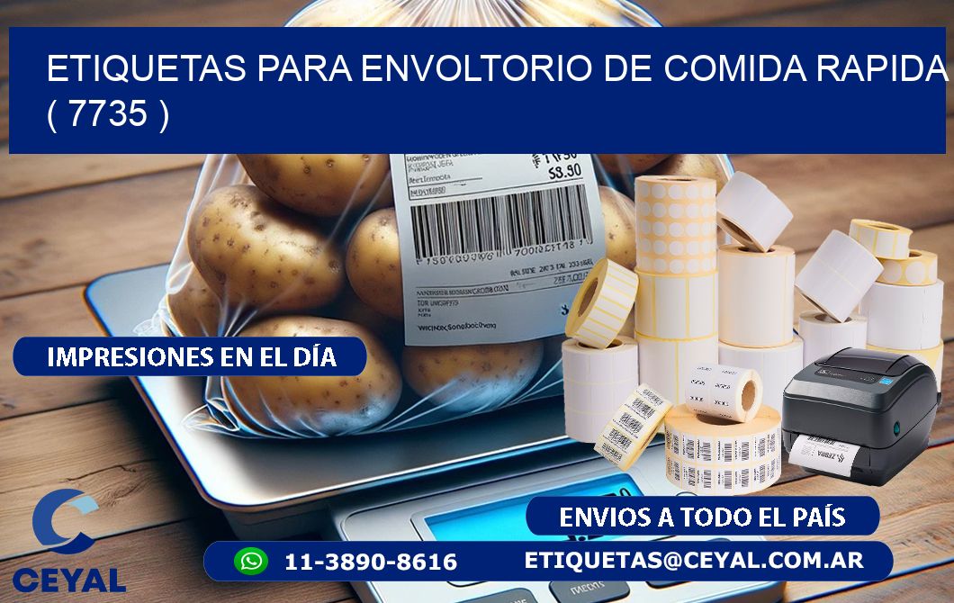 ETIQUETAS PARA ENVOLTORIO DE COMIDA RAPIDA  ( 7735 )