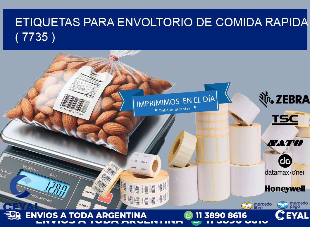 ETIQUETAS PARA ENVOLTORIO DE COMIDA RAPIDA  ( 7735 )