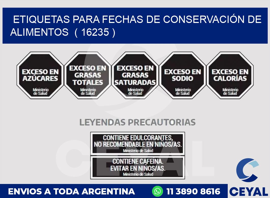 ETIQUETAS PARA FECHAS DE CONSERVACIÓN DE ALIMENTOS  ( 16235 )