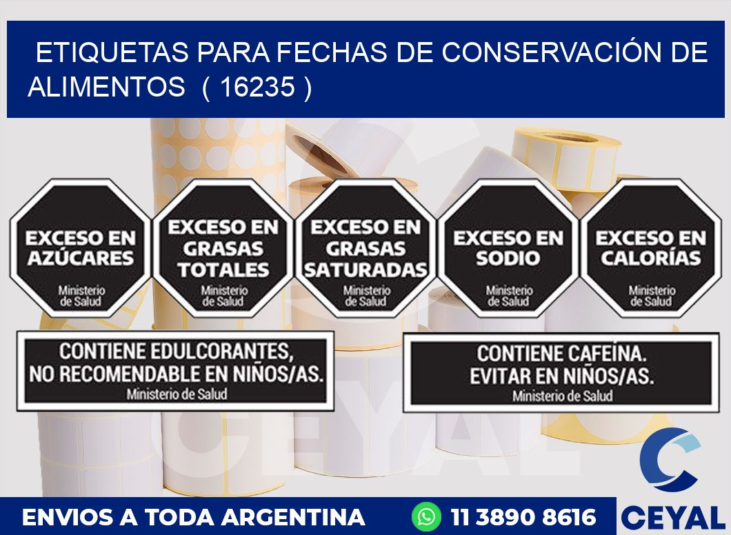 ETIQUETAS PARA FECHAS DE CONSERVACIÓN DE ALIMENTOS  ( 16235 )