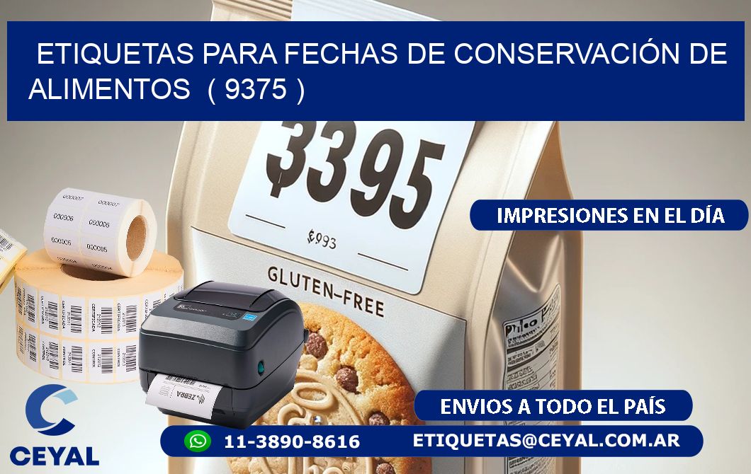 ETIQUETAS PARA FECHAS DE CONSERVACIÓN DE ALIMENTOS  ( 9375 )
