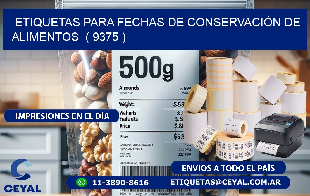 ETIQUETAS PARA FECHAS DE CONSERVACIÓN DE ALIMENTOS  ( 9375 )