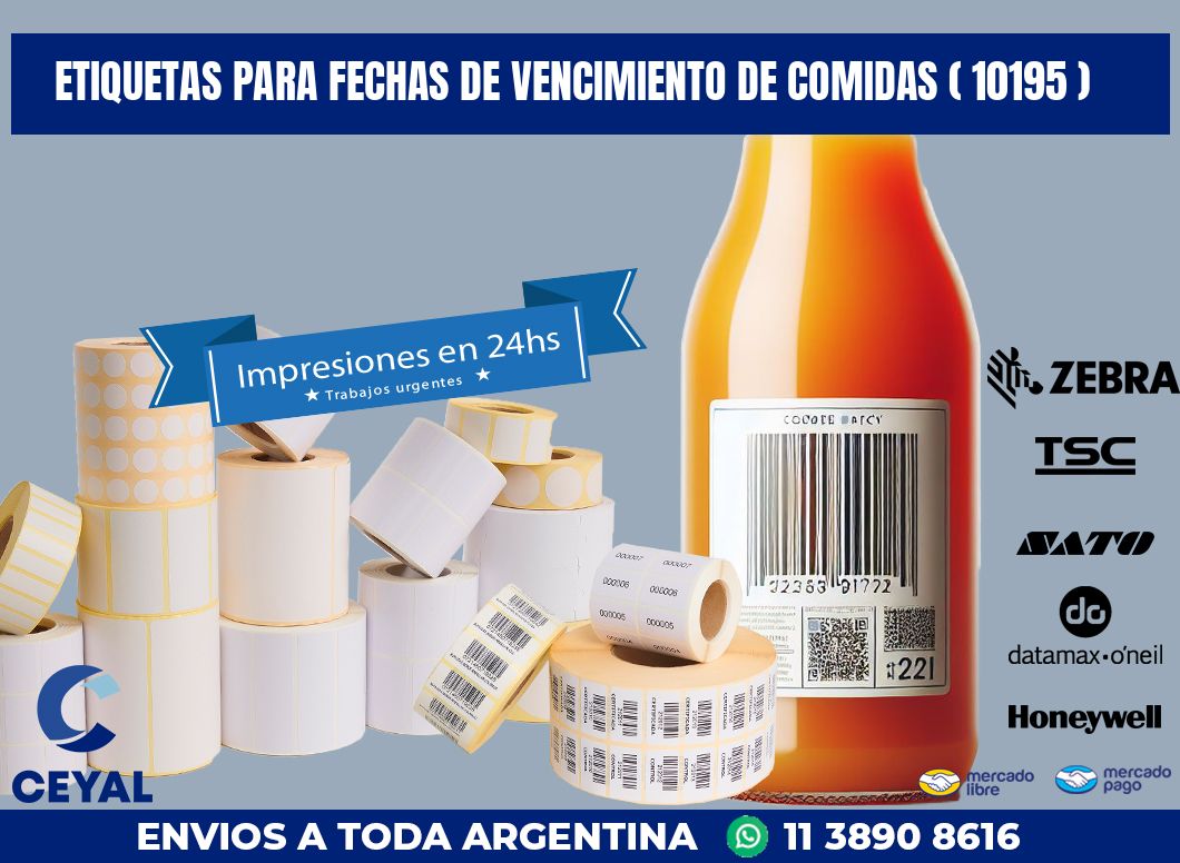 ETIQUETAS PARA FECHAS DE VENCIMIENTO DE COMIDAS ( 10195 )