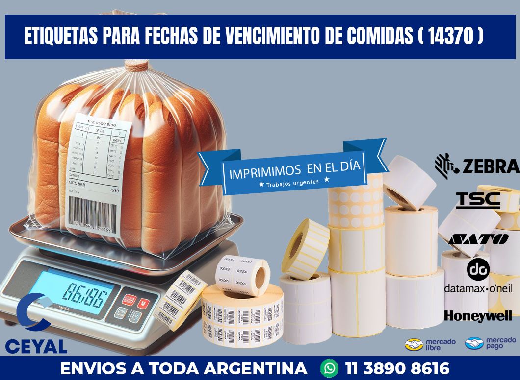 ETIQUETAS PARA FECHAS DE VENCIMIENTO DE COMIDAS ( 14370 )