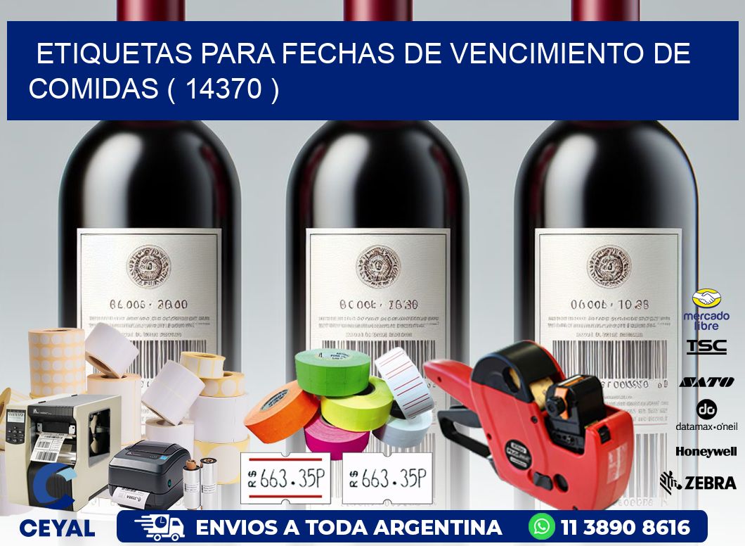 ETIQUETAS PARA FECHAS DE VENCIMIENTO DE COMIDAS ( 14370 )
