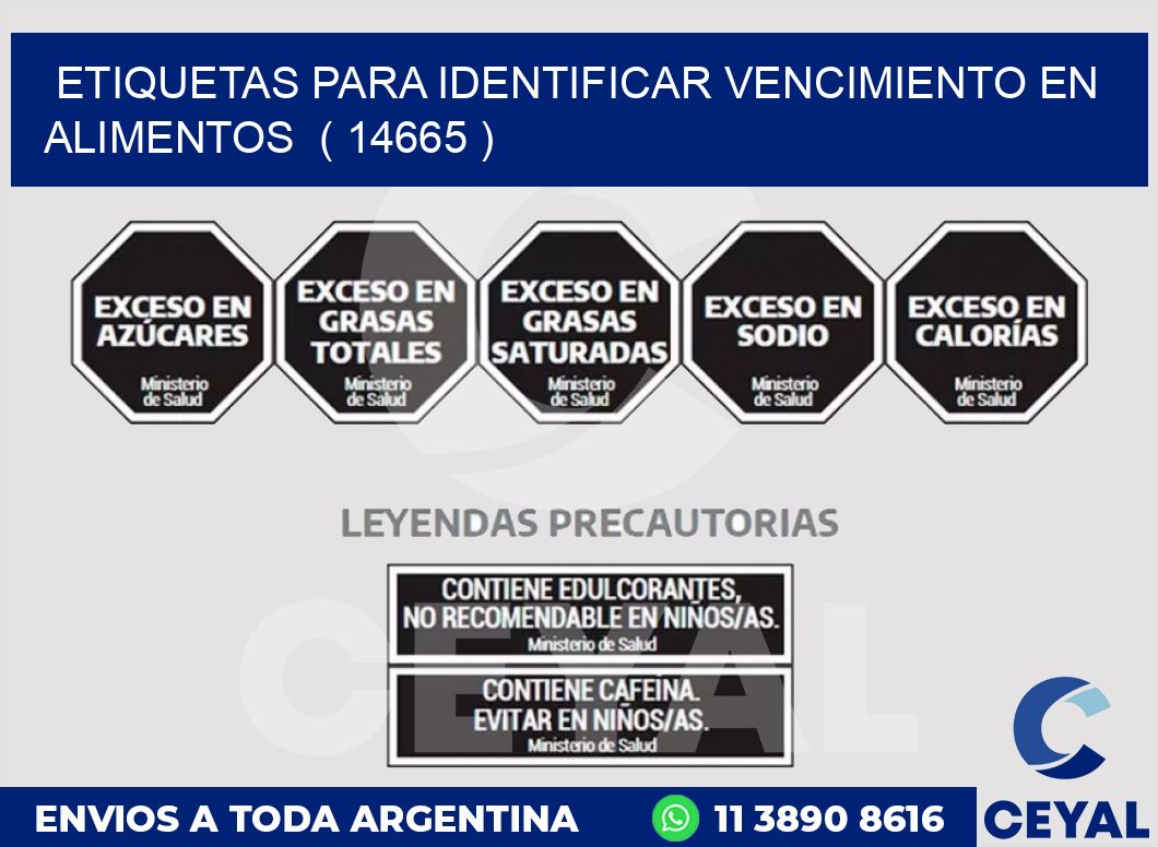 ETIQUETAS PARA IDENTIFICAR VENCIMIENTO EN ALIMENTOS  ( 14665 )