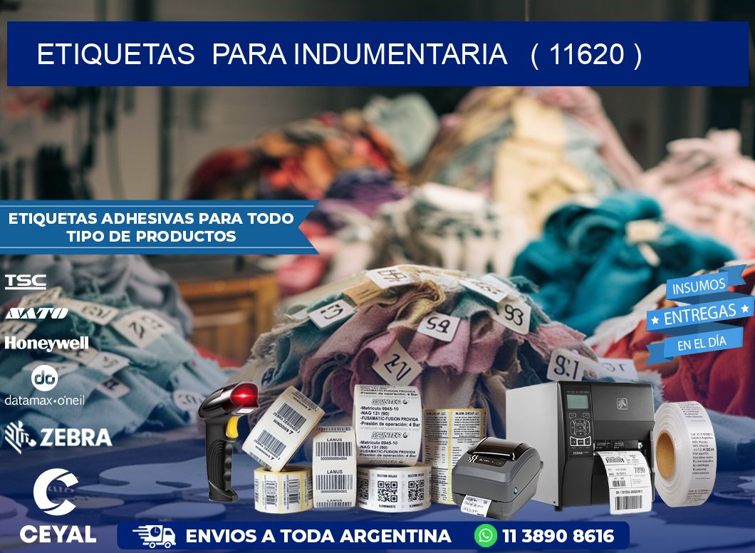 ETIQUETAS  PARA INDUMENTARIA   ( 11620 )