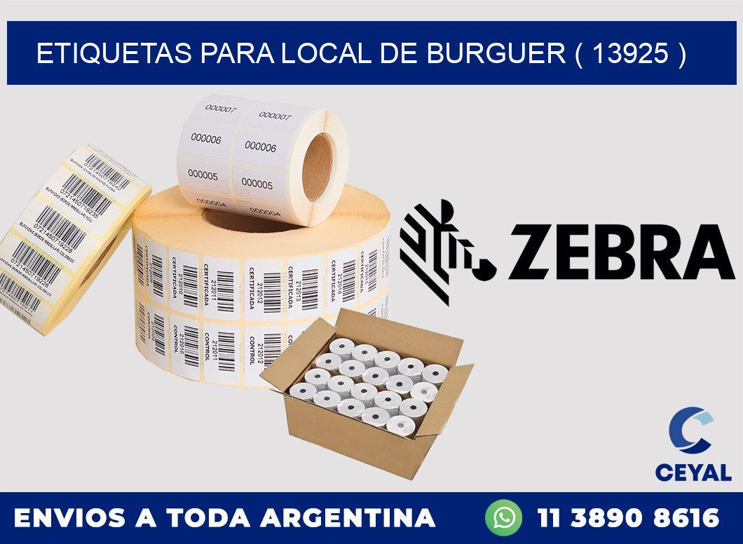 ETIQUETAS PARA LOCAL DE BURGUER ( 13925 )