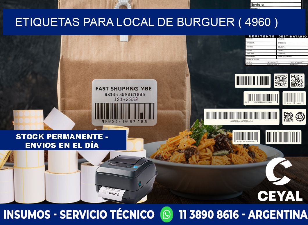 ETIQUETAS PARA LOCAL DE BURGUER ( 4960 )