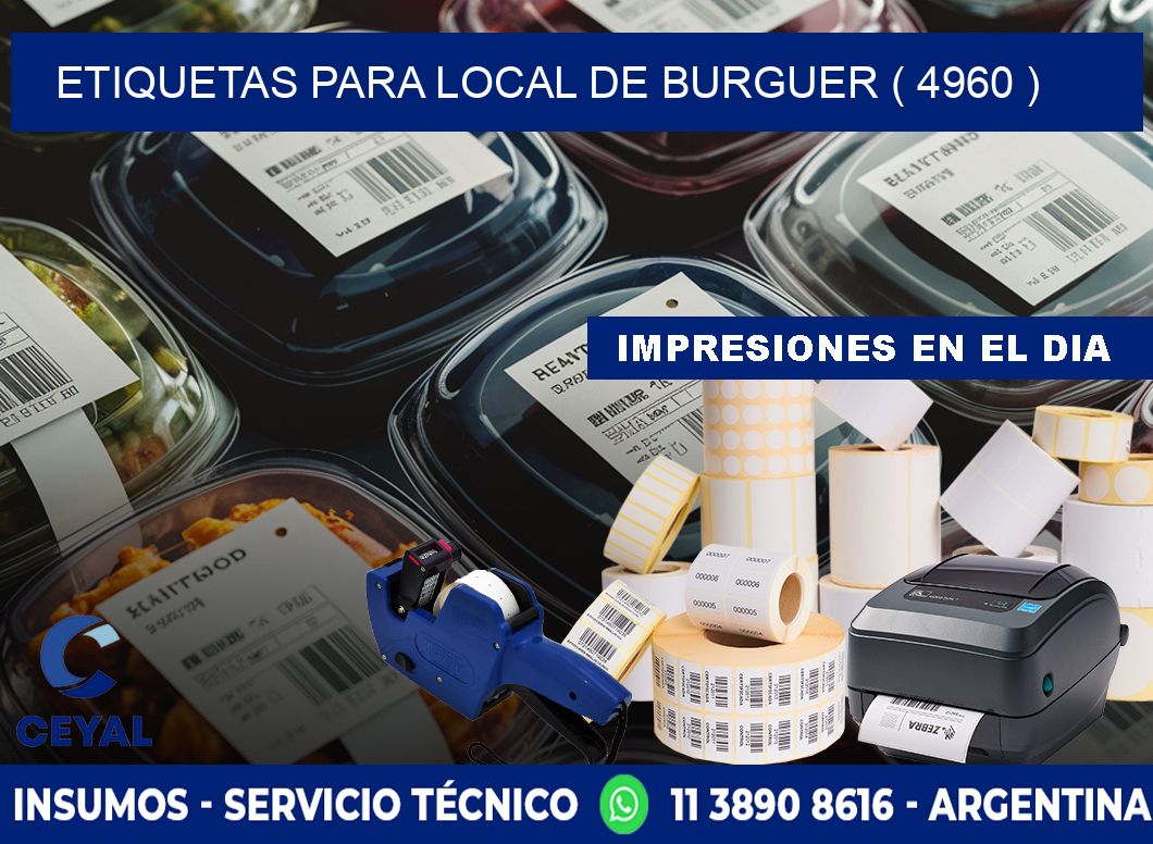 ETIQUETAS PARA LOCAL DE BURGUER ( 4960 )