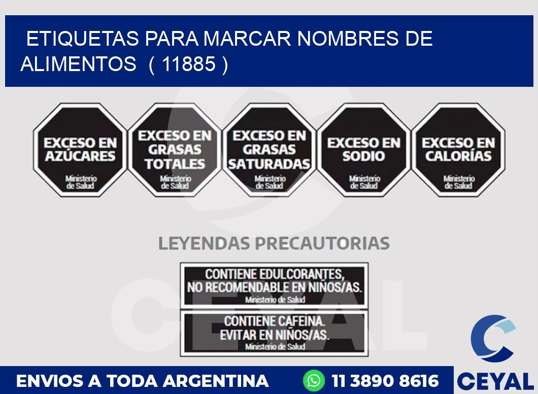 ETIQUETAS PARA MARCAR NOMBRES DE ALIMENTOS  ( 11885 )