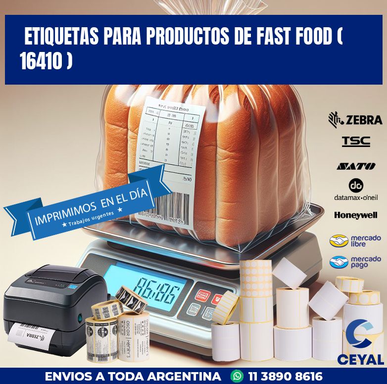 ETIQUETAS PARA PRODUCTOS DE FAST FOOD ( 16410 )