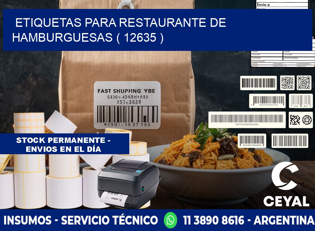 ETIQUETAS PARA RESTAURANTE DE HAMBURGUESAS ( 12635 )