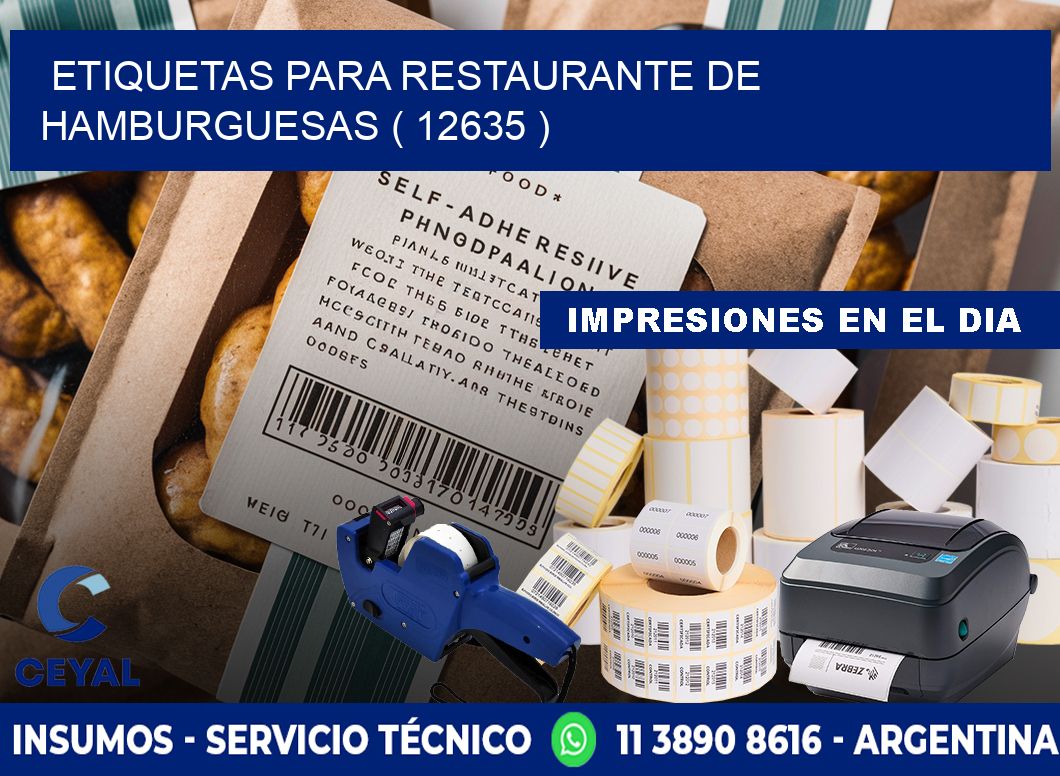 ETIQUETAS PARA RESTAURANTE DE HAMBURGUESAS ( 12635 )