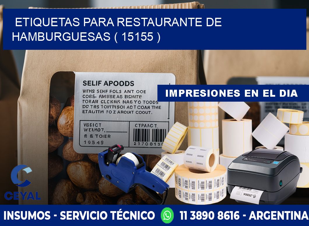 ETIQUETAS PARA RESTAURANTE DE HAMBURGUESAS ( 15155 )