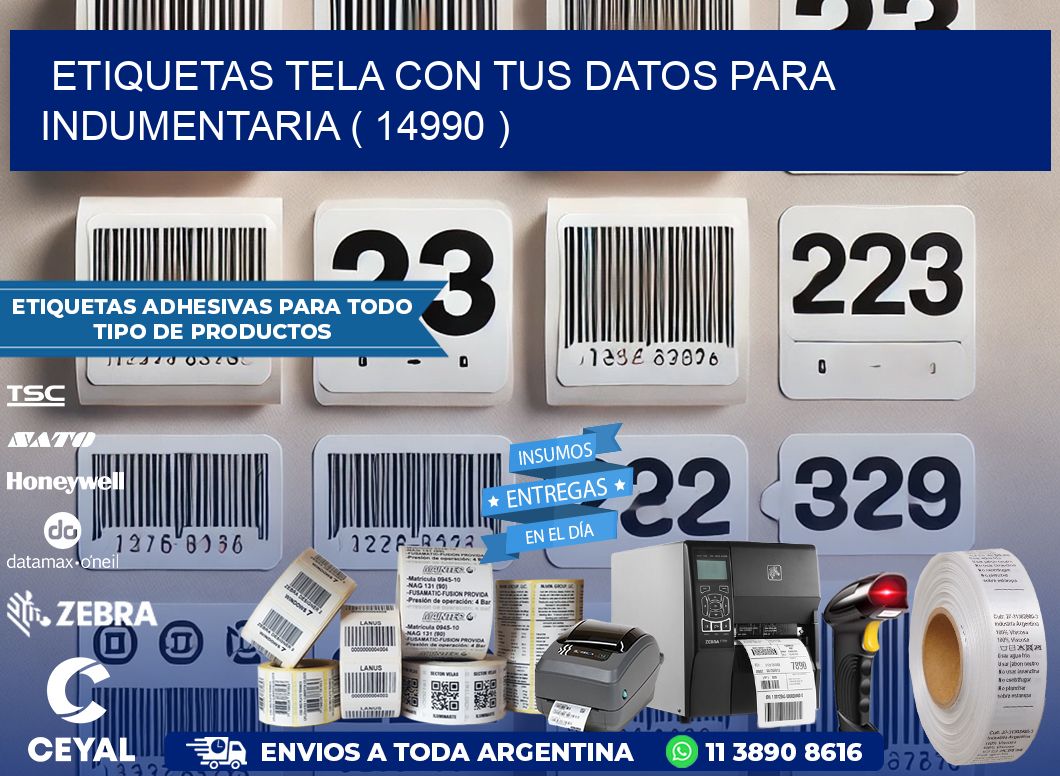 ETIQUETAS TELA CON TUS DATOS PARA INDUMENTARIA ( 14990 )