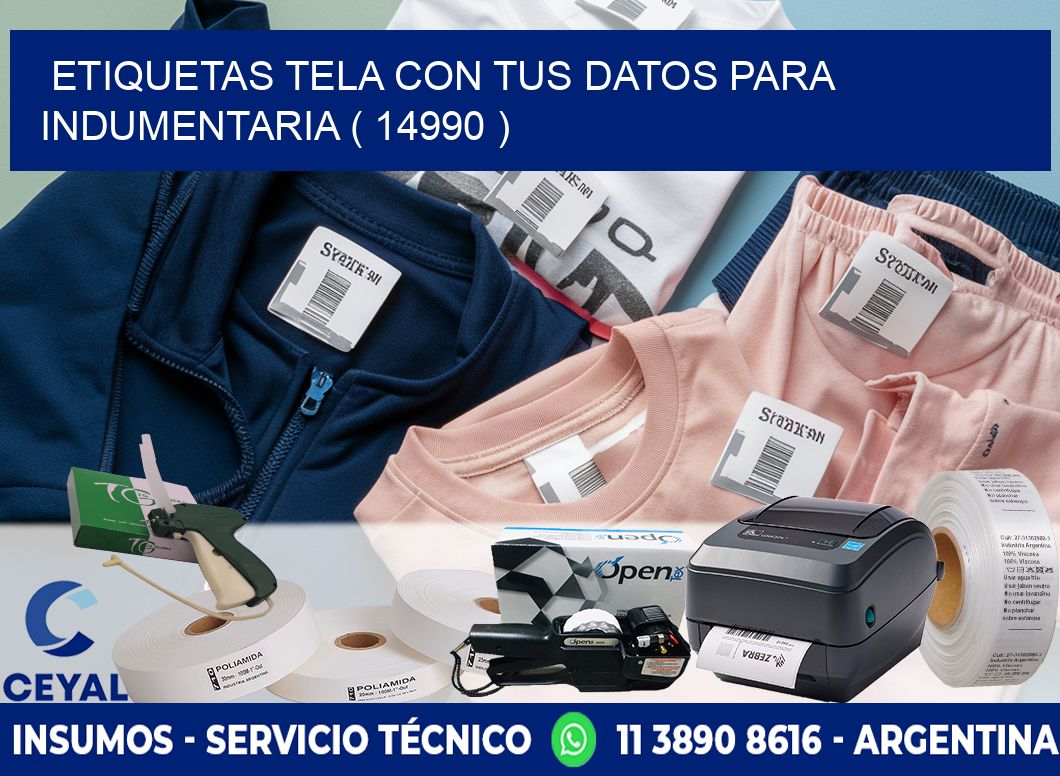 ETIQUETAS TELA CON TUS DATOS PARA INDUMENTARIA ( 14990 )