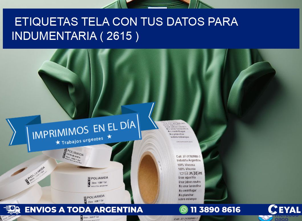 ETIQUETAS TELA CON TUS DATOS PARA INDUMENTARIA ( 2615 )