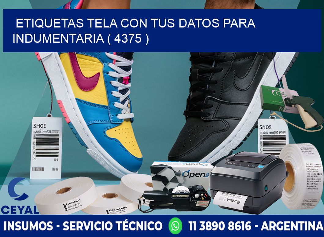 ETIQUETAS TELA CON TUS DATOS PARA INDUMENTARIA ( 4375 )