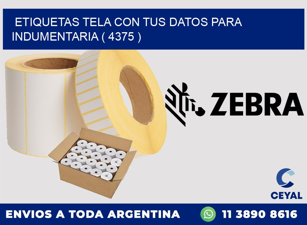 ETIQUETAS TELA CON TUS DATOS PARA INDUMENTARIA ( 4375 )