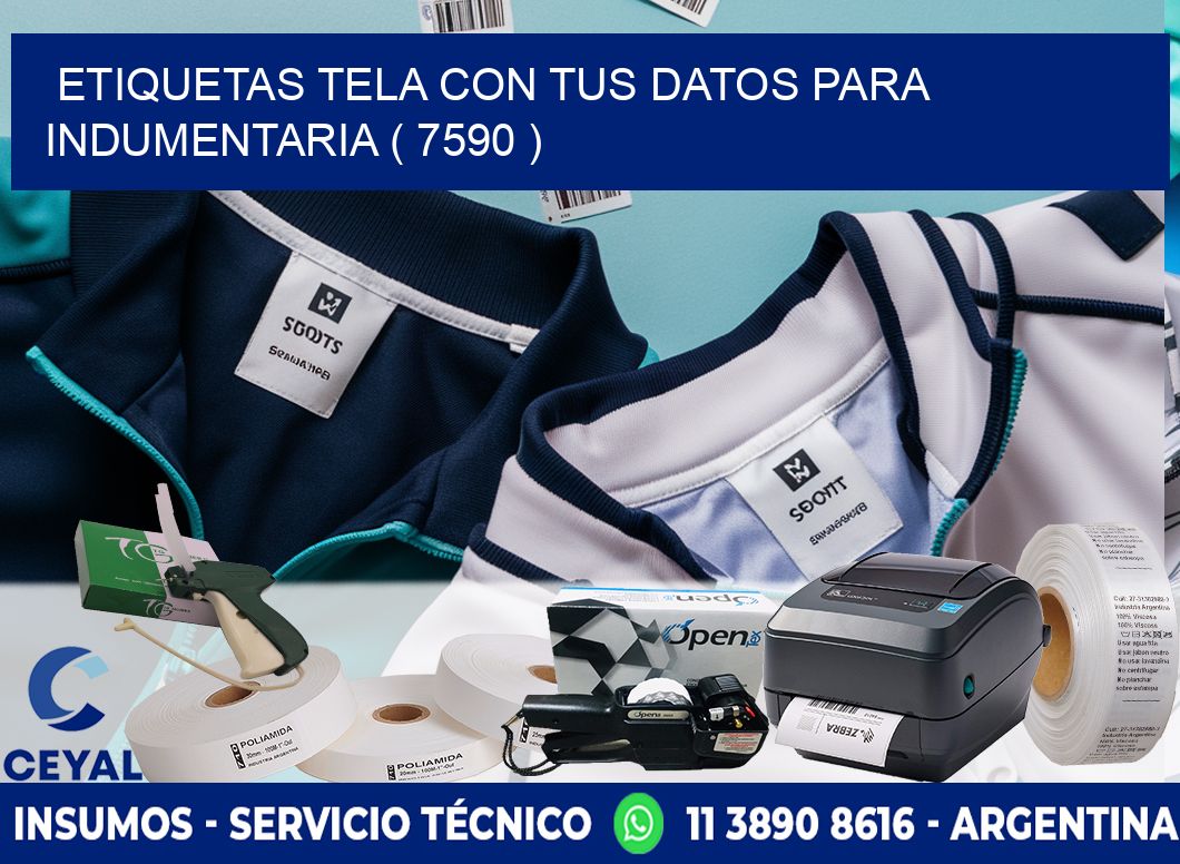 ETIQUETAS TELA CON TUS DATOS PARA INDUMENTARIA ( 7590 )