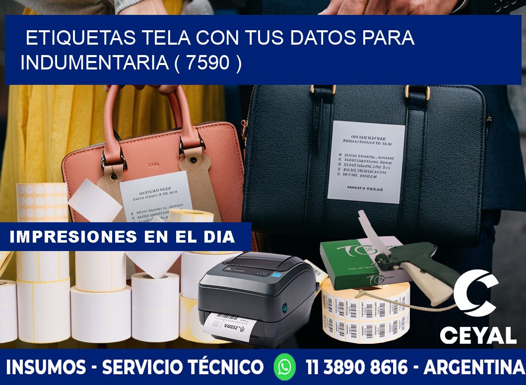 ETIQUETAS TELA CON TUS DATOS PARA INDUMENTARIA ( 7590 )