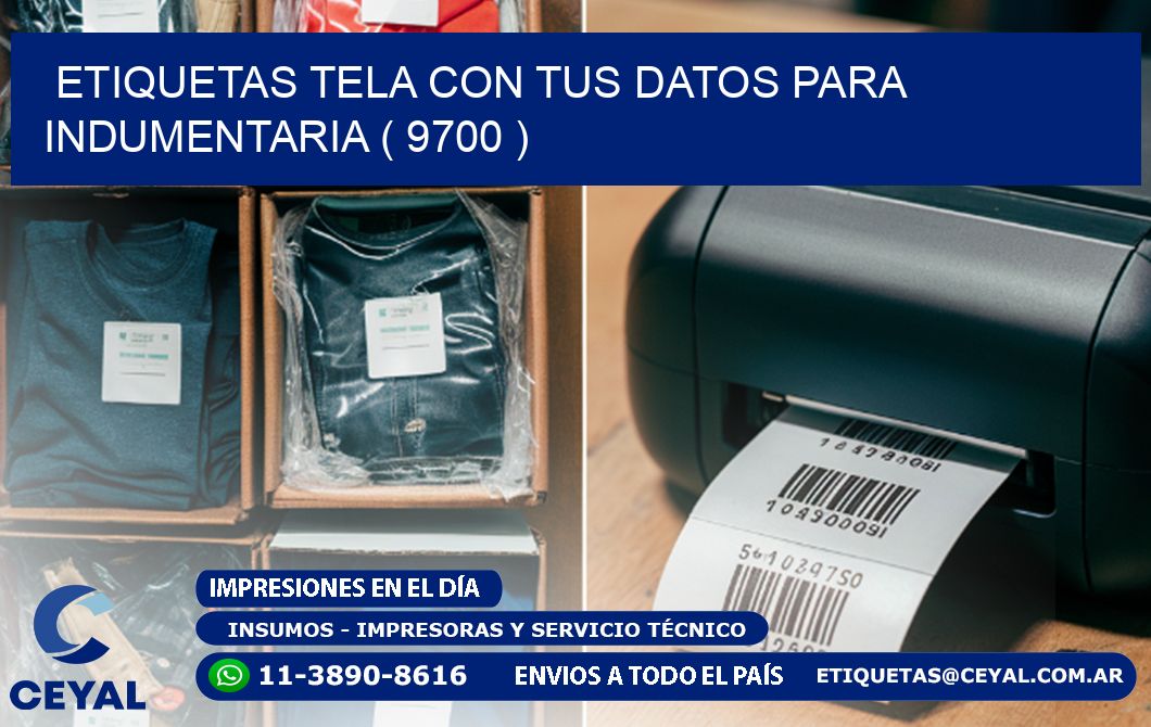 ETIQUETAS TELA CON TUS DATOS PARA INDUMENTARIA ( 9700 )