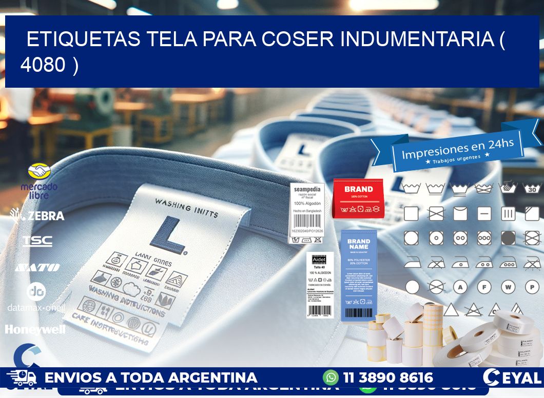 ETIQUETAS TELA PARA COSER INDUMENTARIA ( 4080 )