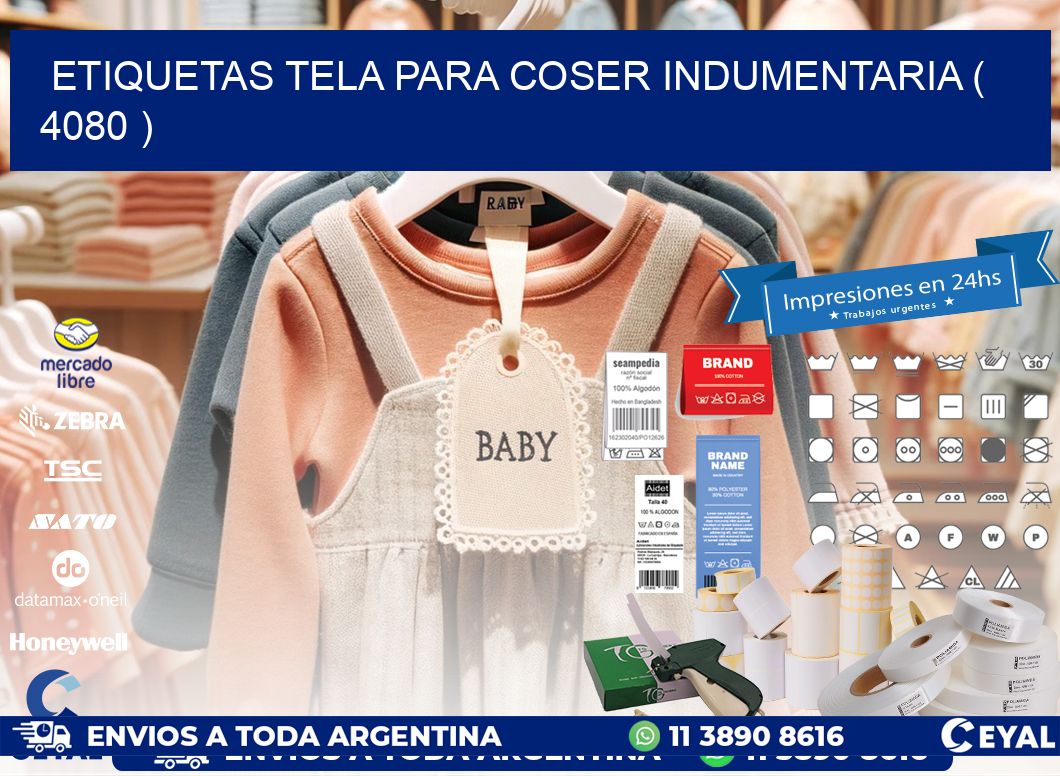 ETIQUETAS TELA PARA COSER INDUMENTARIA ( 4080 )