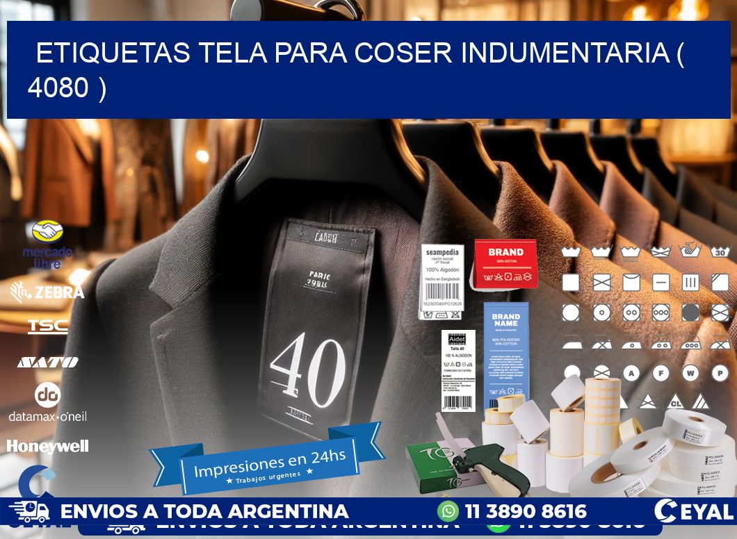 ETIQUETAS TELA PARA COSER INDUMENTARIA ( 4080 )