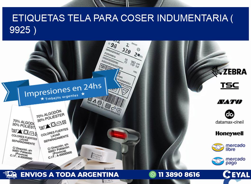 ETIQUETAS TELA PARA COSER INDUMENTARIA ( 9925 )